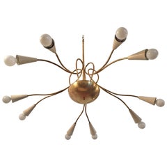 Grand Italian 1950s Mid-Century Sculptural Chandelier