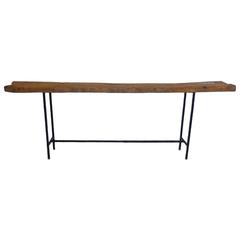 Antique Pewter Inlay Console Table