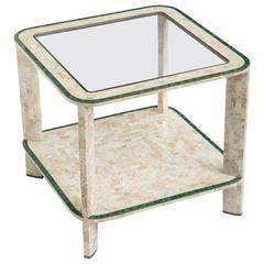 Chic 1970s Maitland-Smith Tessellated Marble and Malachite Cocktail Table