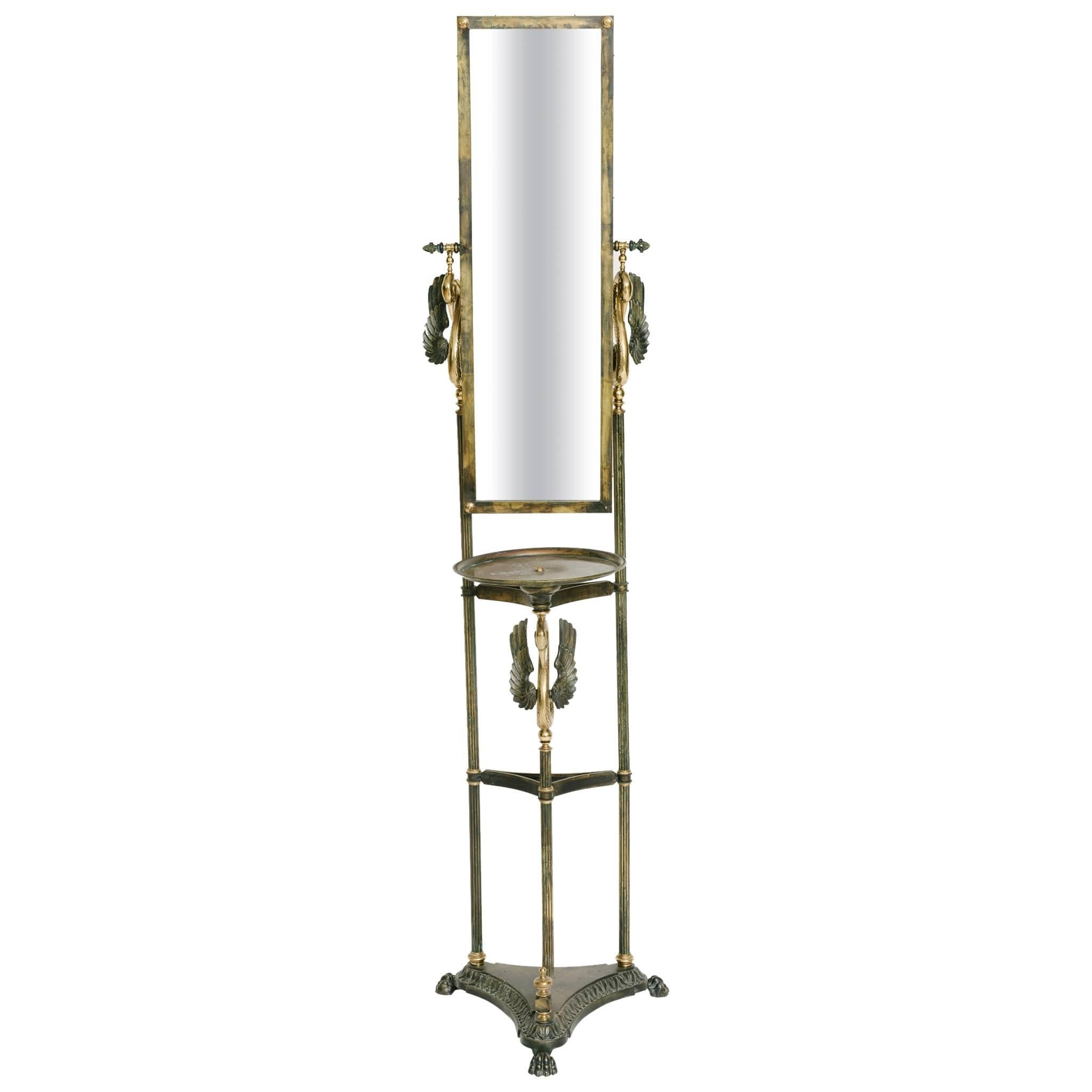 Neoclassical Style Brass Shaving Stand