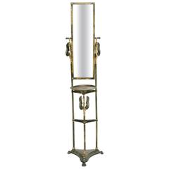 Retro Neoclassical Style Brass Shaving Stand