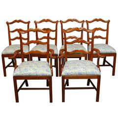 Chippendale Ladder Back Toile Dining Chairs