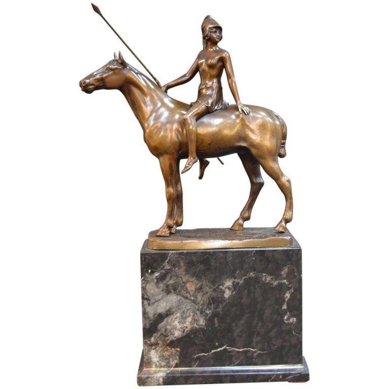 Bronze Roman Female Warrior by F. Thiermann For Sale at 1stdibs