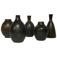Groupe de cinq vases d'Erich et Ingrid Triller