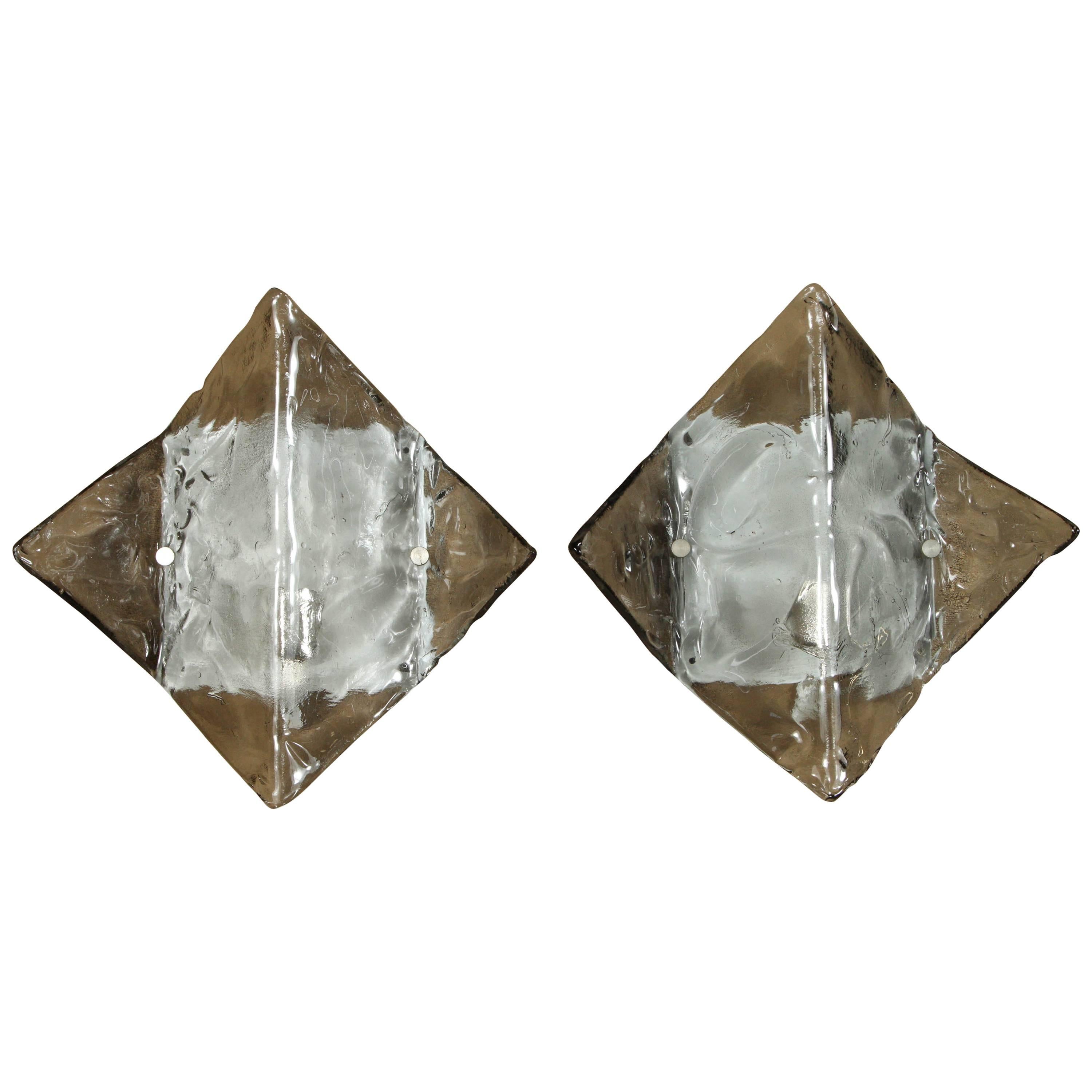 Pair of Stunning Wall Sconces by Mazzega