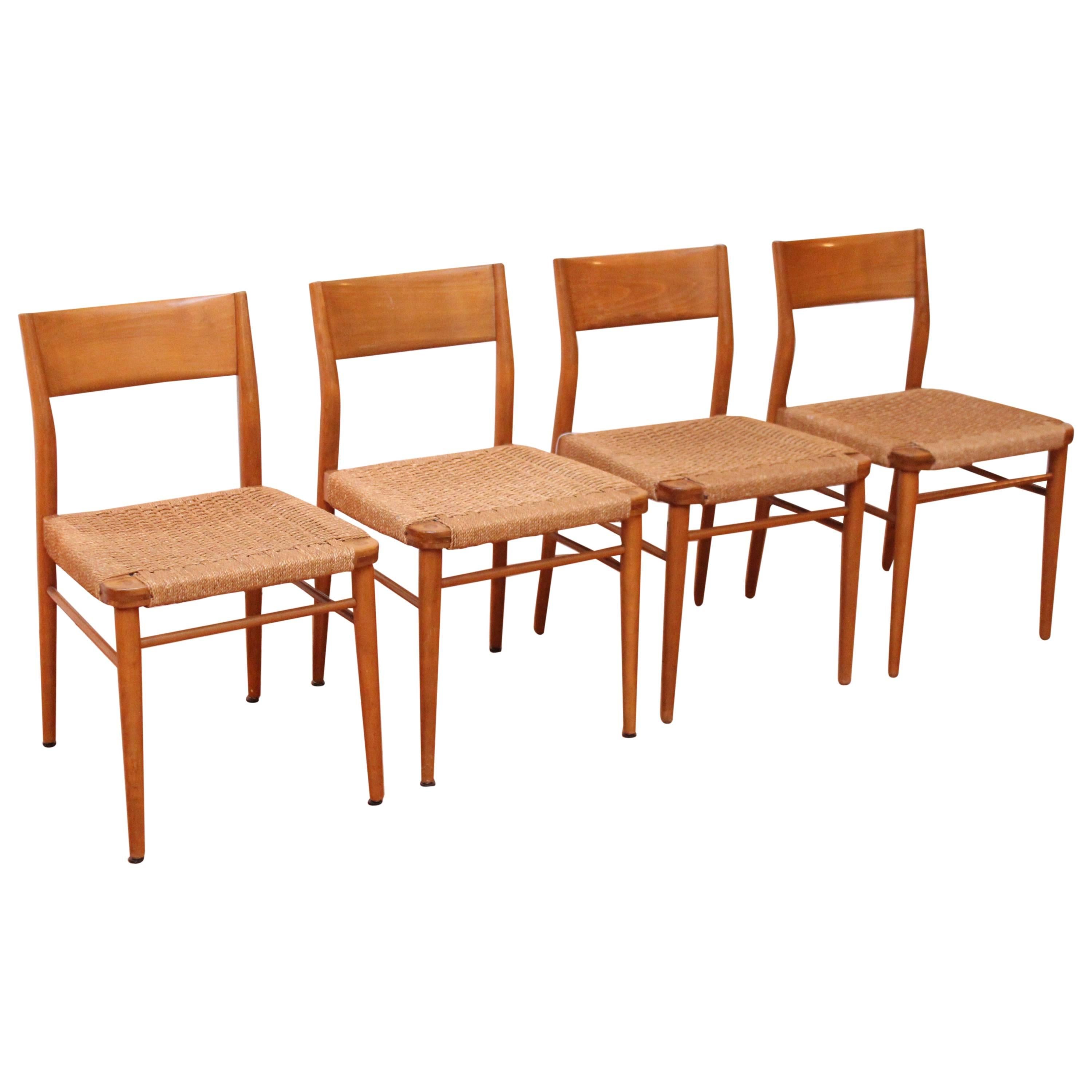 Four Birch Dining Chairs, Georg Leowald for Wilkhahn  For Sale