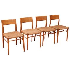 Four Birch Dining Chairs, Georg Leowald for Wilkhahn 