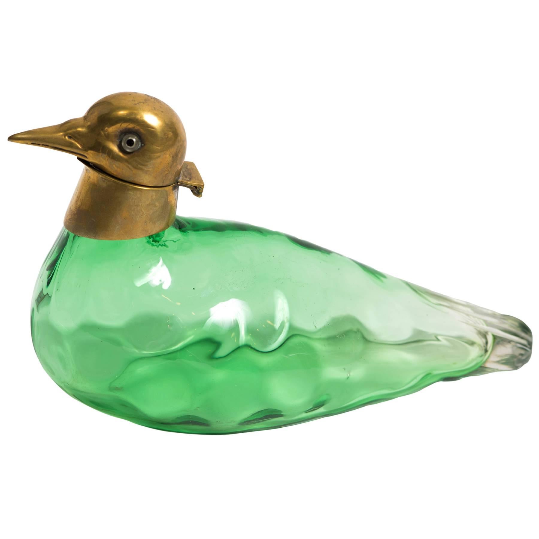 Austrian glass avian perfume bottle from the turn of the Century. Includes original stopper. Has glass eyes.