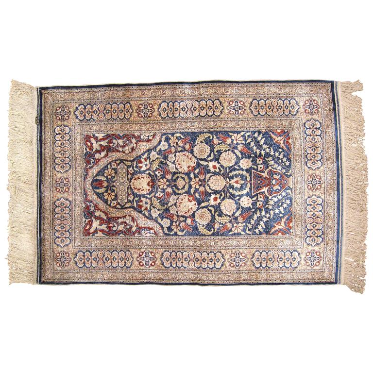 Antique Turkish Hereke Oriental Rug With Weaver S Mark In Small Antique Turkish Hereke Oriental Rug With Weaver S Mark In Small Size Silk Pile For