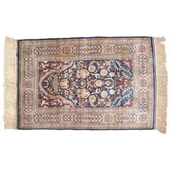 Antique Turkish Hereke Oriental Rug with Weaver's Mark in Small Size, Silk Pile 2
