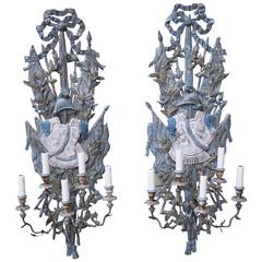 Antique Pair of Five Light Spanish Carved Sconces