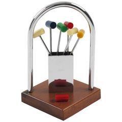 Used French Art Deco Miniature Croquet Game Cocktail Picks, circa 1930s