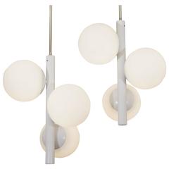 Three Globe Enameled Kaiser Chandeliers (Pair Available) 8