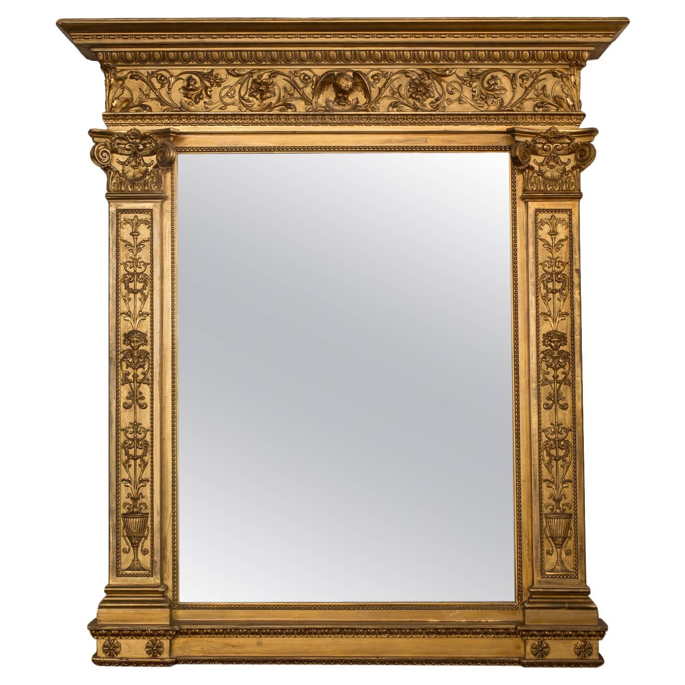 George III Giltwood Mirror in the Style of Robert Adam