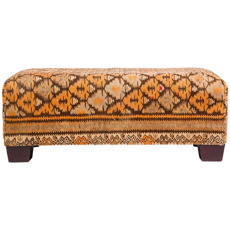 Large Kilim Rug Ottoman at 1stDibs