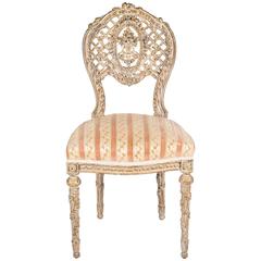 Vintage French Carved Boudoir Chair