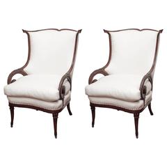 Regency Inspired Armchairs with Stylized Ram Horn Arms