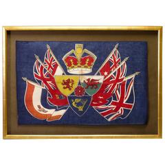 Antique British Commemorative Coronation Flag, circa 1900-1920