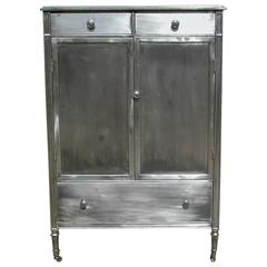 Antique Rare Simmons Brushed Steel Gentleman’s Chest