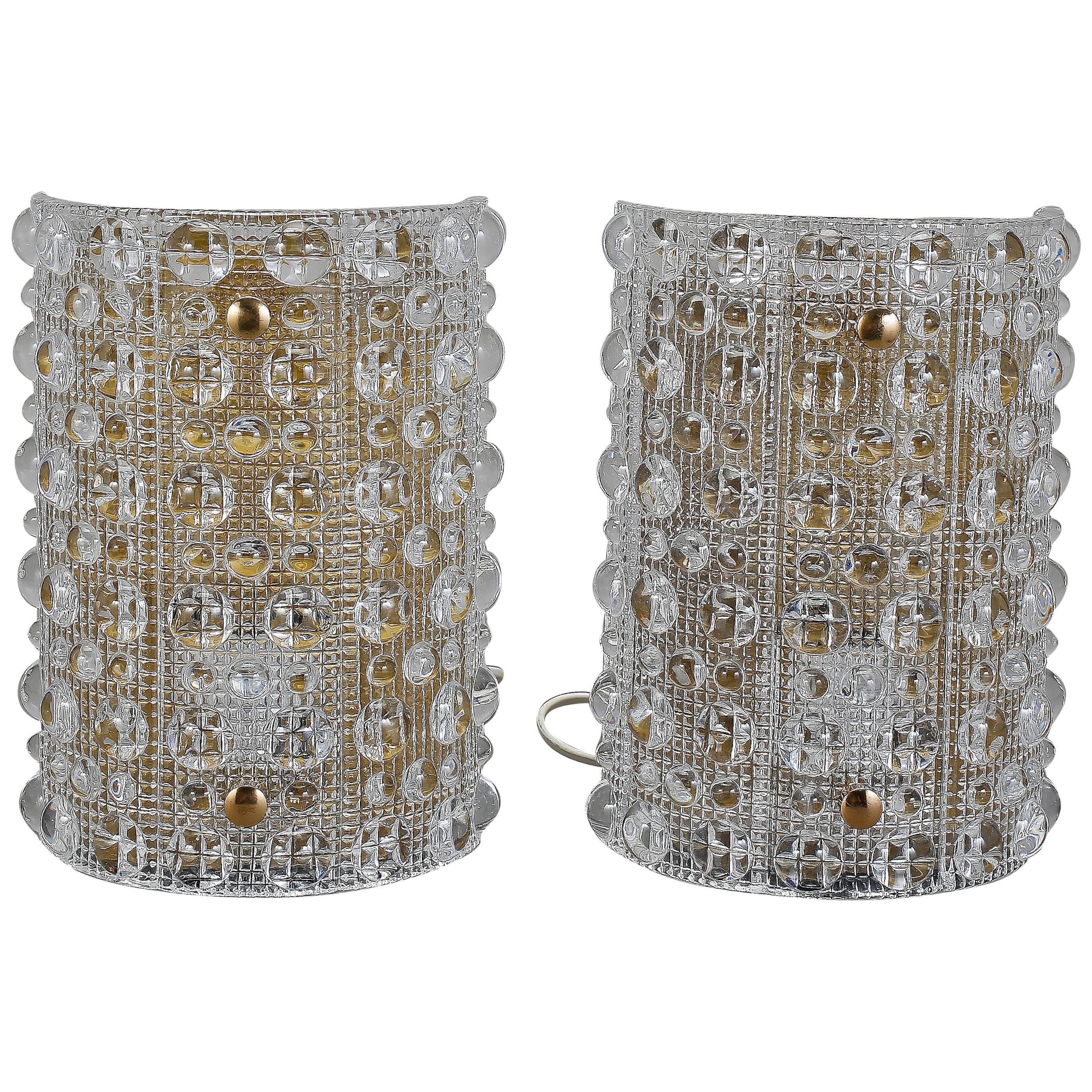 Pair of Large Wall Lights by Carl Fagerlund for Orrefors