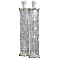 Pair of Bohemian Crystal Table Lamps