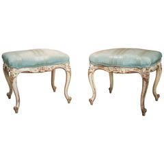 Pair of Louis XV Style Painted Tabourets