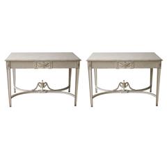 Pair of Swedish Painted Console Tables