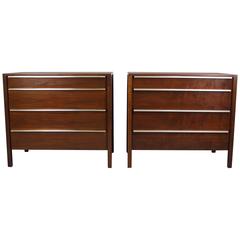 Pair of Walnut and Aluminum Dressers by William Pahlmann, 1952