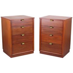 Vintage Pair of Gorgeous Mahogany Nightstands by Edward Wormley for Drexel, 1950s