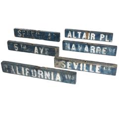Antique Venice California 1920s Wooden Street Signs