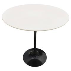 Unique Vintage White Laminate Knoll Saarinen Tulip Table on a Black Base