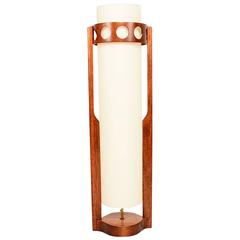 Mid-Century Modern Walnut Wood Table Lamp 7