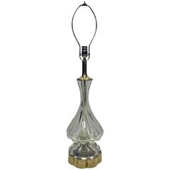Rare Fluted Base Murano Glass Table Lamp by Archimede Seguso