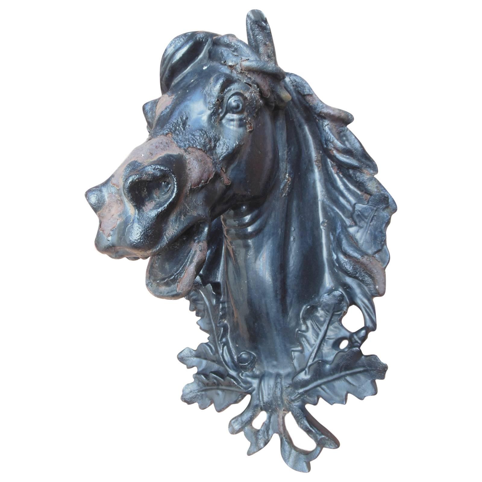 Antique Cast Iron Horse Head For Sale