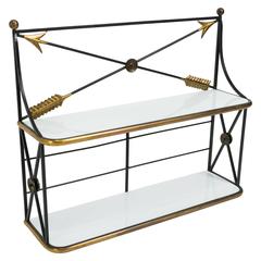 Directoire Style Iron and Brass Wall Shelf
