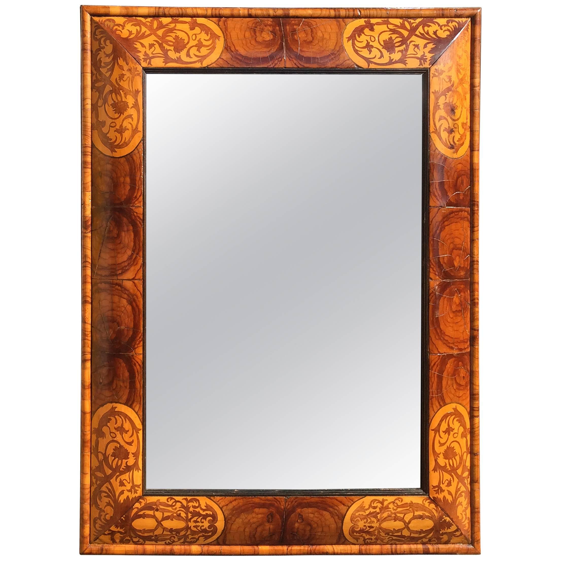 Oyster Veneer and Inlaid Mirror