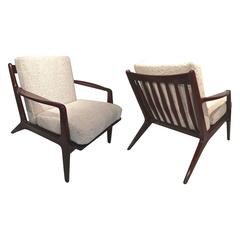 Arne Vodder in the style  Pair of Lounge Chairs Newly Reupholstered in  Maharam