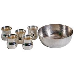 Vintage Eric Löfman Sterling Silver Cups with Inset Bowl, Punch or Cocktail Service