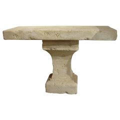 Carved Limestone Console Table from Provence, France