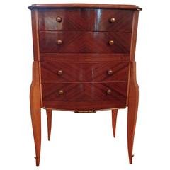 Jules Leleu Style French Art Deco Walnut Commode W/ Bronze Hardware, Circa 1935 11