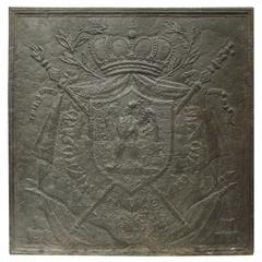 Antique Large Napoleon Coat of Arms Fireback, Early 1800s