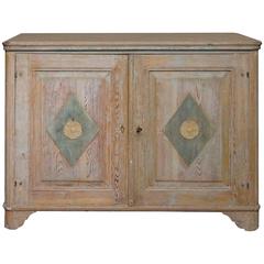 Antique Swedish Sideboard with Original Green Paint