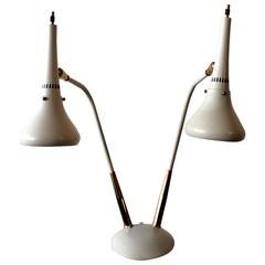 Style of Gerald Thurston for Lightolier Double Cone Lamp