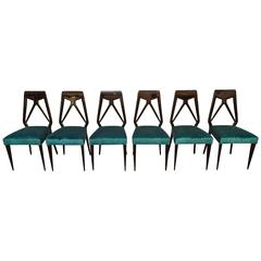 Set of Six Vittorio Dassi Chairs, Italy, circa 1950