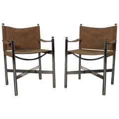 Pair of Mid-Century Modern Style Chrome Chairs 4