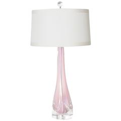 Pink Opaline Murano Lamp, circa 1960