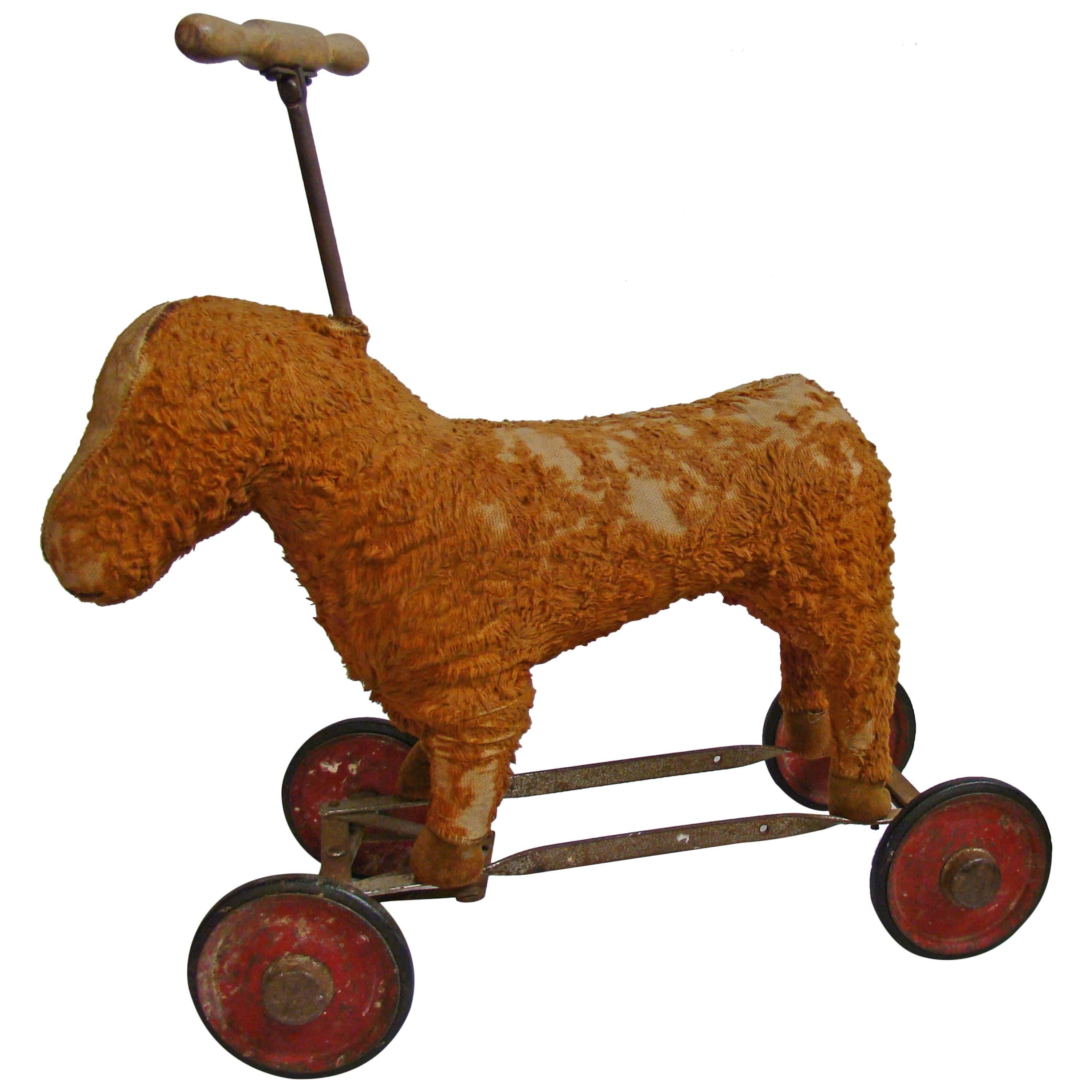Early 20th Century Folk Art Americana Horse Child's Pull Toy For Sale