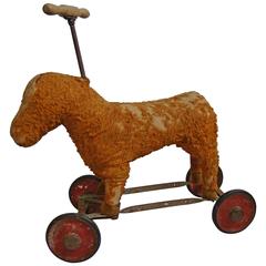 Early 20th Century Folk Art Americana Horse Child's Pull Toy