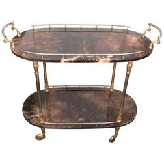 Aldo Tura Parchment Bar Cart