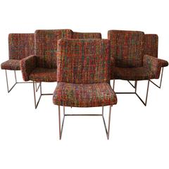 Milo Baughman Set of 6 Chrome Dining Chairs